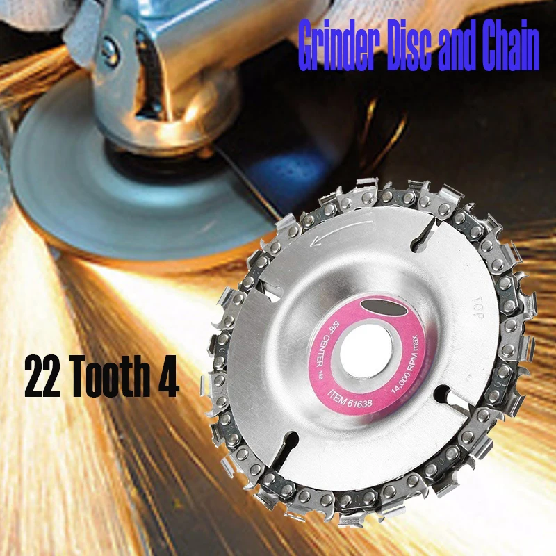 

4 Inch Grinder Chain Disc Circular Saw Blade and Chain 22 Tooth Fine Cutting Set