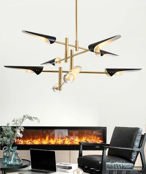 

Modern lamp suspendue lumiere LED a manger lit chambre foyer rond boule de verre noir or nordique simple moderne pendent lumie