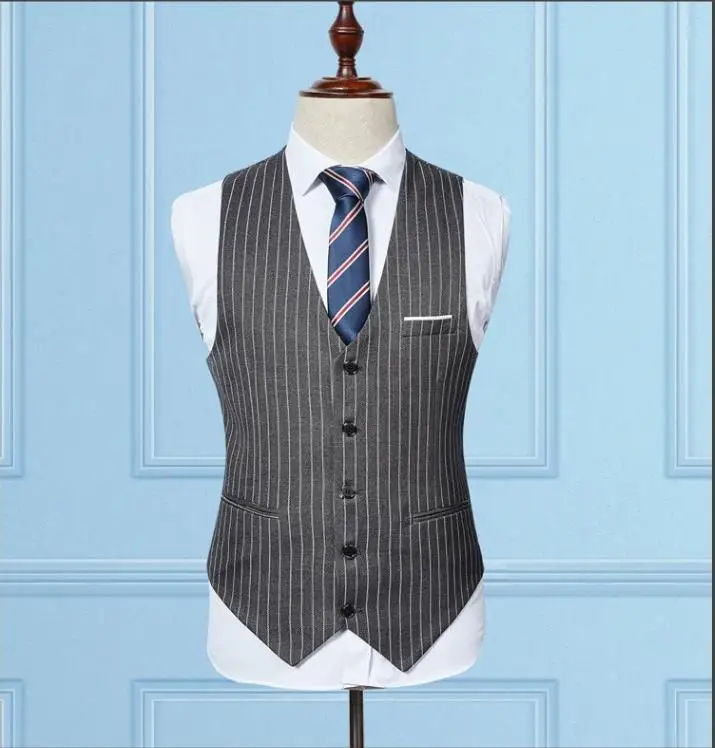 (Jacket+Vest+Pants) 2019 Tailor-Made Suit 2018 Men Suits Fashion wool Men's Slim Fit business  Male Wedding Suit Three Pieces