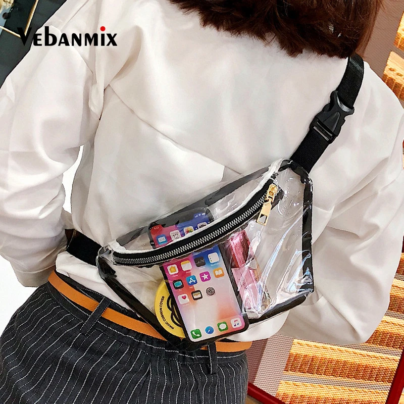 

Transparent Waist Bag Pack Clear PVC Fanny Packs Young Girls Waterproof Travel Chest Bag Plastic Casual Hip Bum Bag Belt Pouch