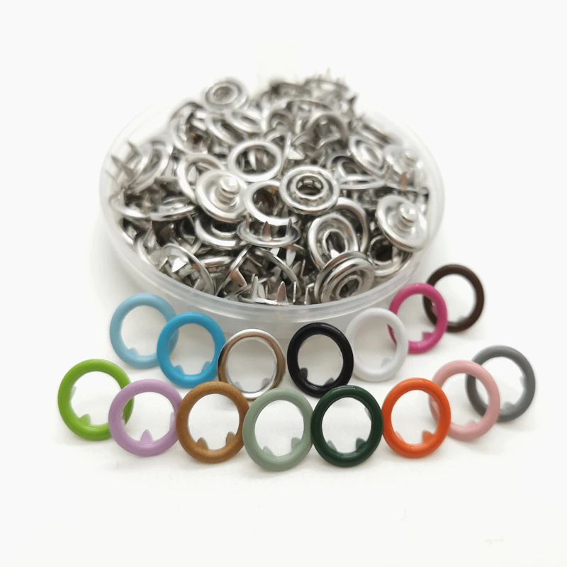 

New Multi colors 300sets 11mm Rings prong snap buttons Metal Press Button free shipping