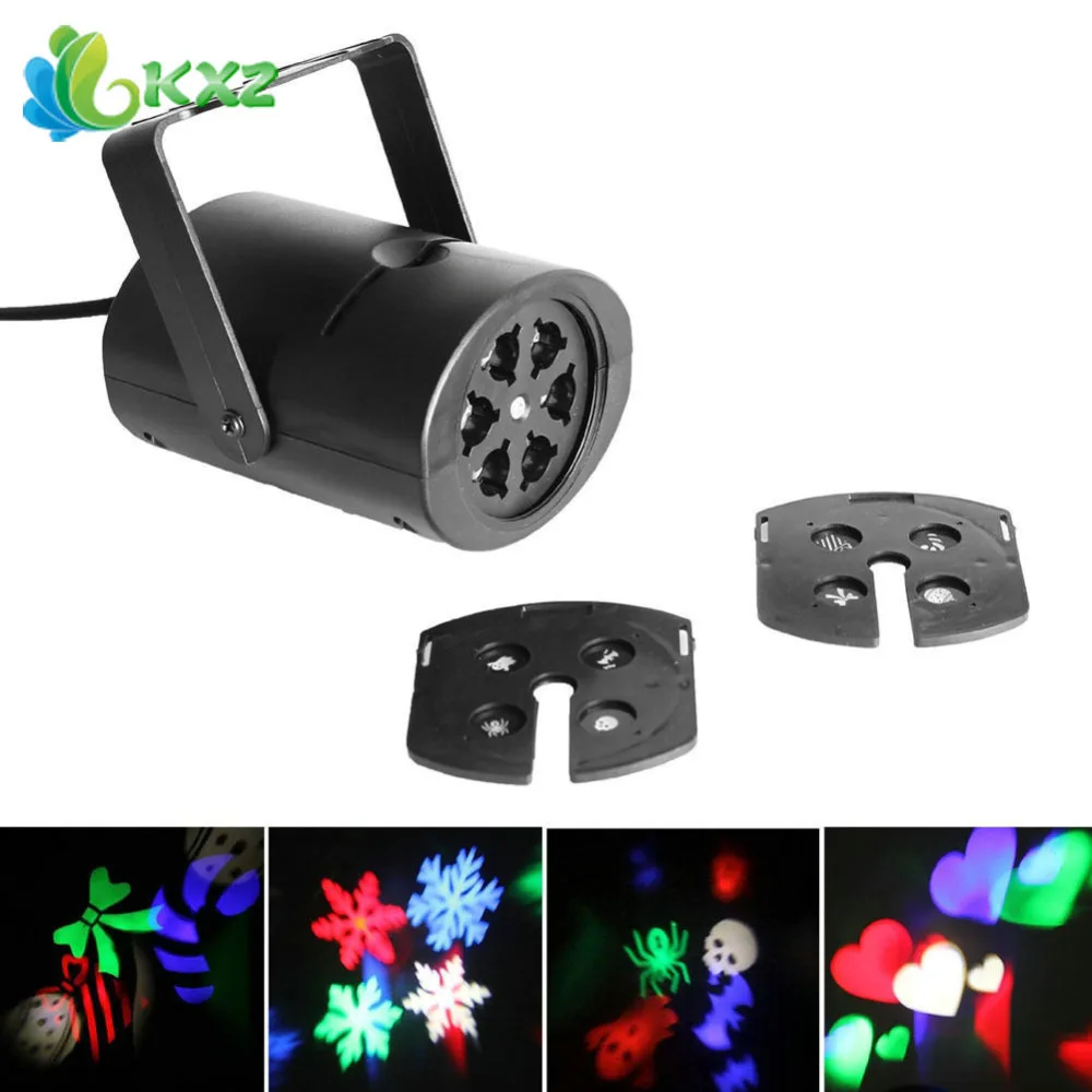 4W 8 Patterns Waterproof RGBW LED Stage Effect Light Laser Projector for Xmas Christmas Party Disco