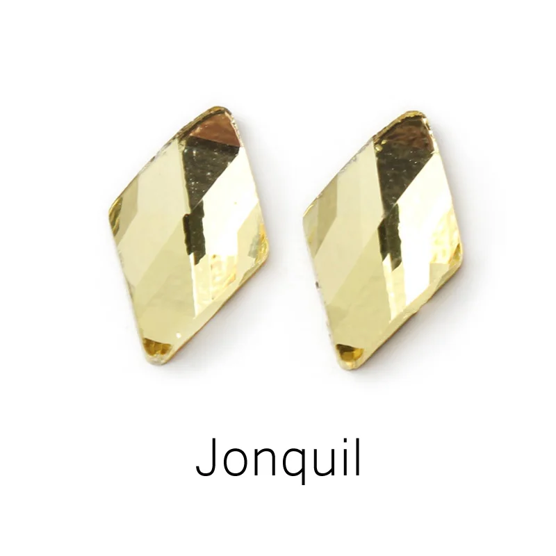 Новая распродажа, корейская мода, комплект 3D ногтей Стразы ромб 6X10 мм Flatback хрустальные камни, ручная работа, для художественного оформления ногтей - Цвет: Jonquil