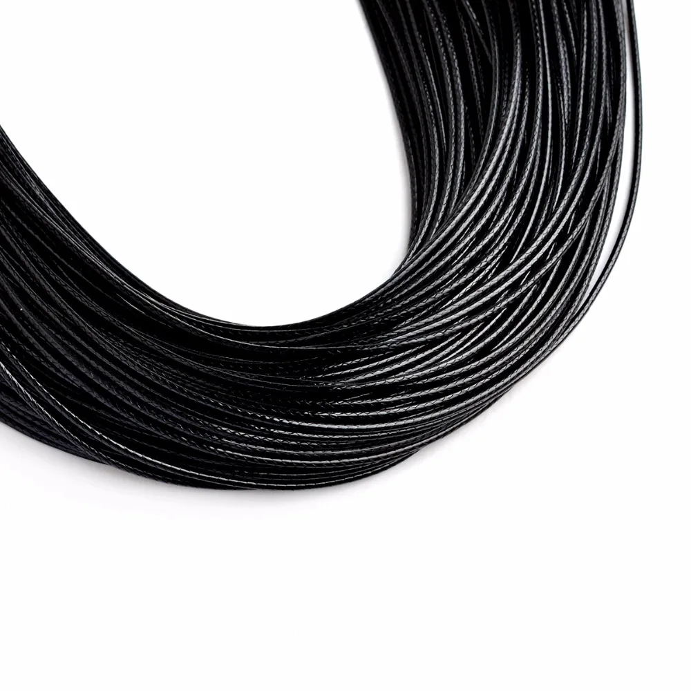 10pcs Black PU Leather Cord Wax Rope Chain Necklace 45cm+5cm Chain DIY Jewelry Pendant Accessories Wholesale