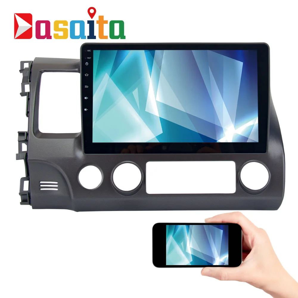 Автомобильный GPS плеер Dasaita 10 2 дюйма Android 9 0 для Honda Civic 2006 2011 + 16 ГБ четырехъядерный