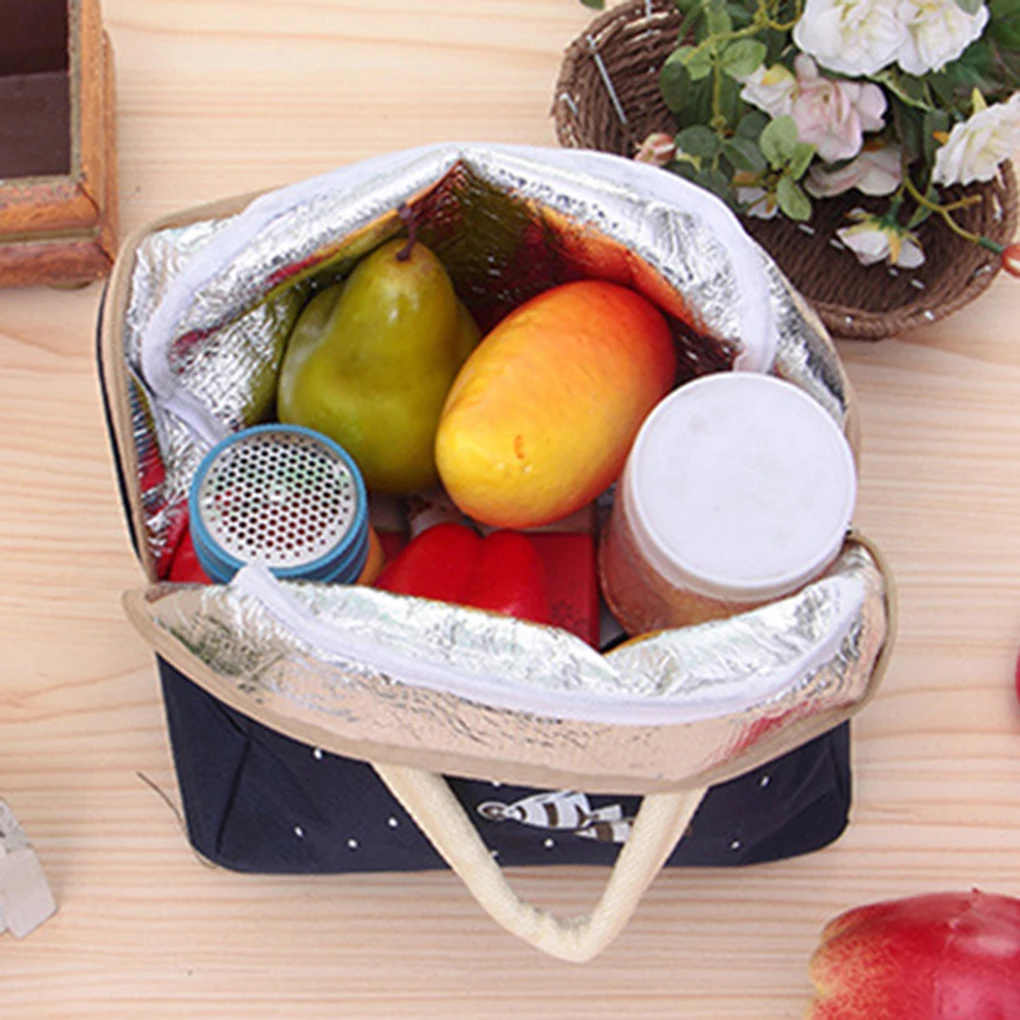 

FangNymph Portable Travel Picnic Food Pouch 2018 New Oxford Child Meal Warming Cartoon Cute Thermal Insulation Snack Lunch Bag