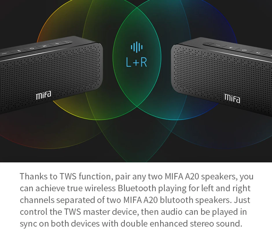 MIFA портативный Bluetooth динамик беспроводной стерео звук Бумбокс динамик s с микрофоном Поддержка TF AUX TWS