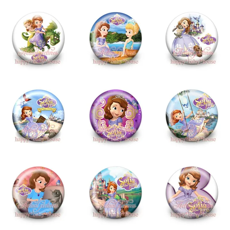 90pcs Sofia The First Princess Buttons Pins Badges Novelty Round Badges,30mm Diameter,accessories For Clothing/bags,child Gifts New Varieties Are Introduced One After Another Luggage & Bags