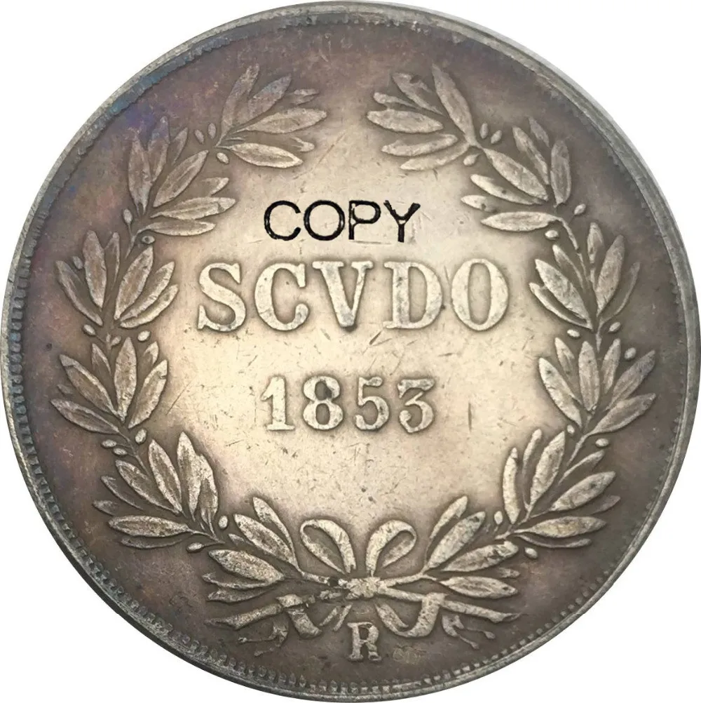 Итальянские Штаты Papal 1 Scudo Pius IX 1853 R посеребренные копии монет|coin coins|coin copycoin italy |
