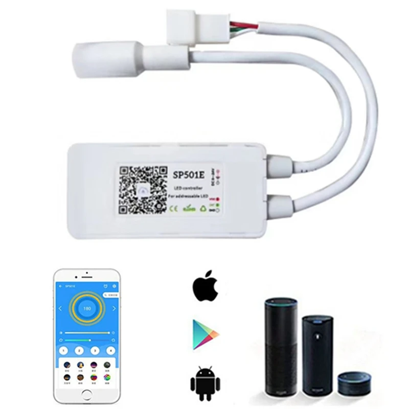 CLAITE DC5-24V SP501E wifi адресуемый WS2812B SK6812 UCS1903 контроллер светодиодной ленты работает с Amazon Alexa Поддержка 2,4G wifi