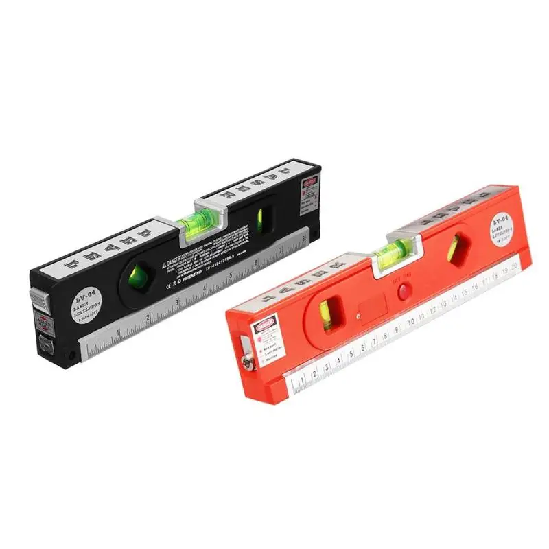 

Multi-Function ABS Plastic Laser Level Meter Infrared Level Ruler Tape Measure Laser Line Aligner (Black)