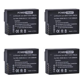 

PowerTrust 4Pcs 1500mAh DMW-BLC12 DMW BLC12 dmw blc12e Battery for Panasonic FZ1000, FZ200, FZ300, G5, G6, G7,GH2,DMC-GX8 Camera