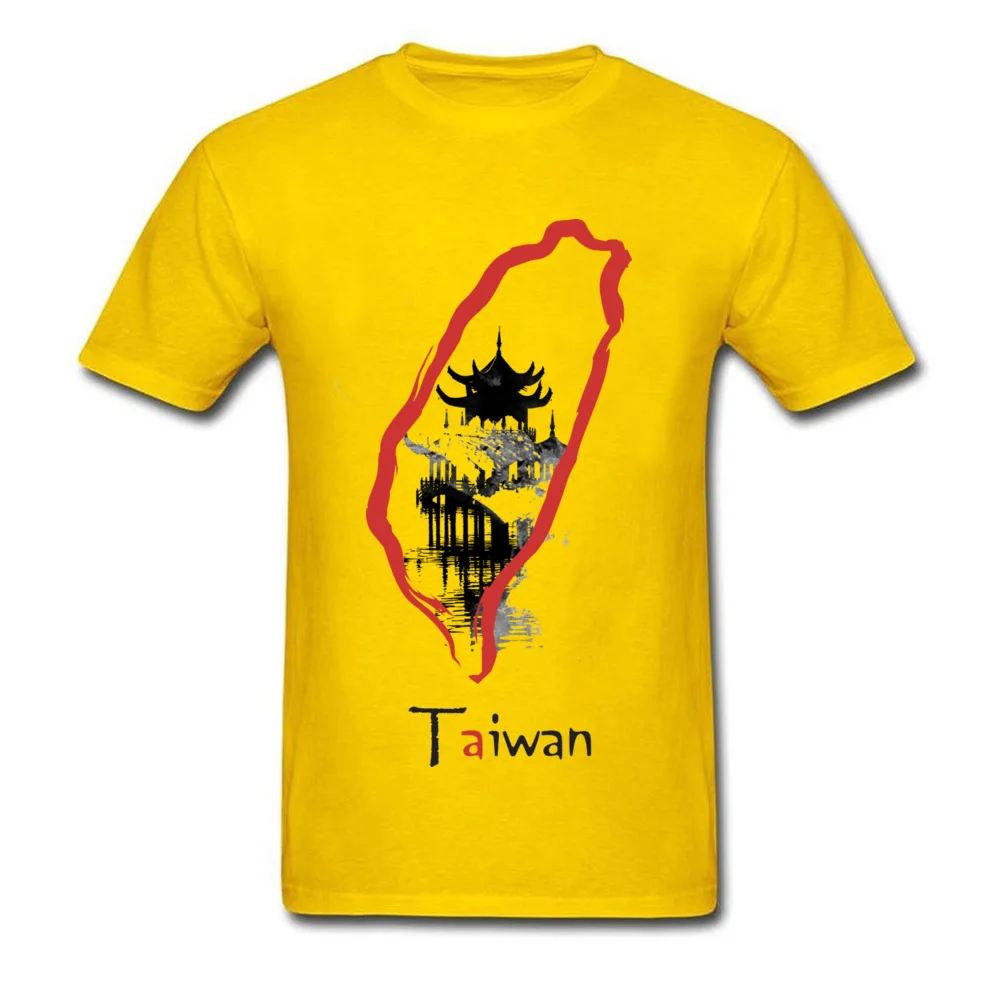 2018 Discount Taiwan Birthday Short Sleeve T Shirt Father Day O-Neck 100% Cotton Fabric T Shirt for Adult T-Shirt Gift Taiwan yellow
