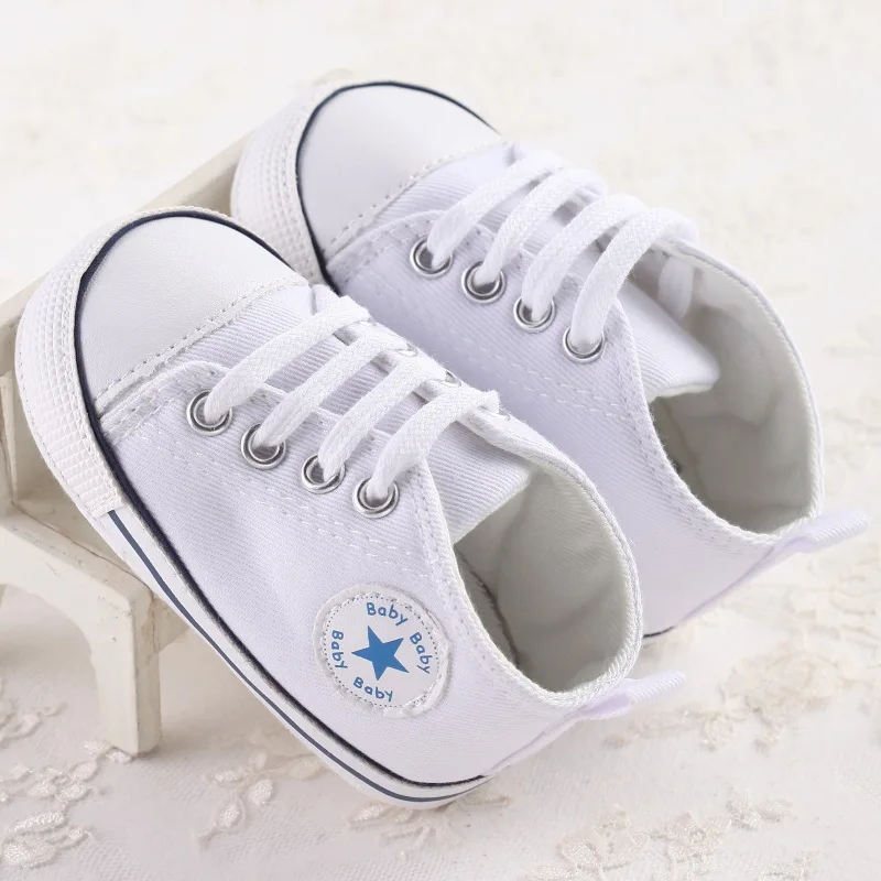 Детская обувь для младенцев, для новорожденных, для малышей, для первых ходунков, весна-осень, обувь для мальчиков и девочек, спортивные кроссовки для малышей, мягкая противоскользящая обувь - Цвет: white