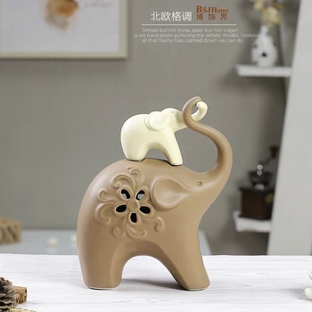 

Minimalist ceramic creative elephant statue family lover home decor crafts room decoration handicraft porcelain animal figurine