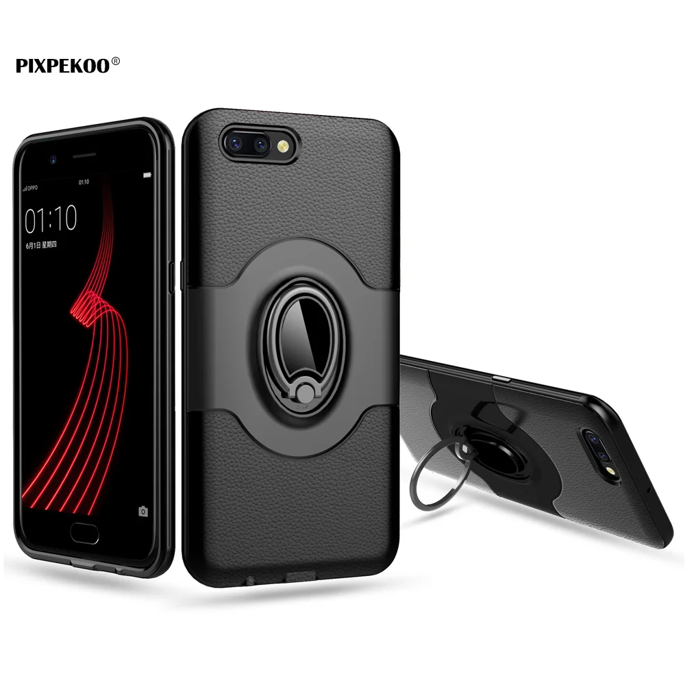 Для OPPO R11/R11 Plus чехол с текстурой личи Кожаный противоударный Тонкий для телефона