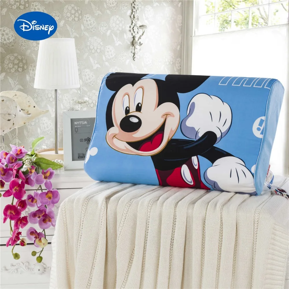 

Blue Cartoon Mickey Mouse Printed Memory Pillows Bedding Slow Rebound Waving Foam Neck Cervical Sleeping Healthcare Boys Bedroom