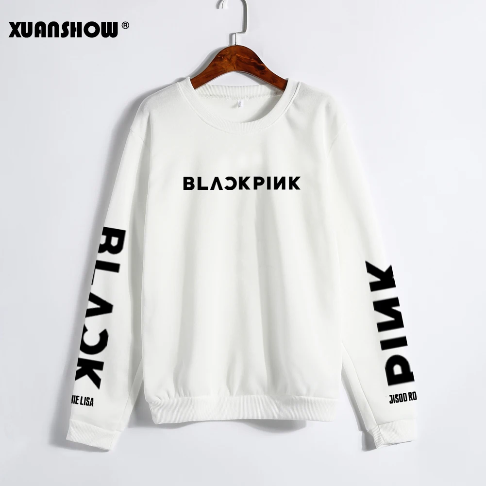 XUANSHOW 2018 BLACKPINK ألبوم Kpop البلوز الهيب هوب عارضة خطابات أغطية رأس مطبوعة الملابس البلوز ملابس منقوشة بكم طويل قمم XUANSHOW 2018 BLACKPINK ألبوم Kpop البلوز الهيب هوب عارضة خطابات أغطية رأس مطبوعة الملابس البلوز ملابس منقوشة بكم طويل قمم