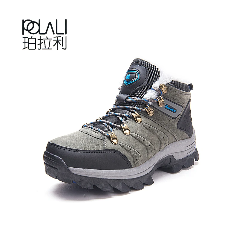 POLALI/ зимние походные ботинки Для мужчин Водонепроницаемый кожа Пеший туризм; спортивные дышащие кроссовки охота, треккинг обувь