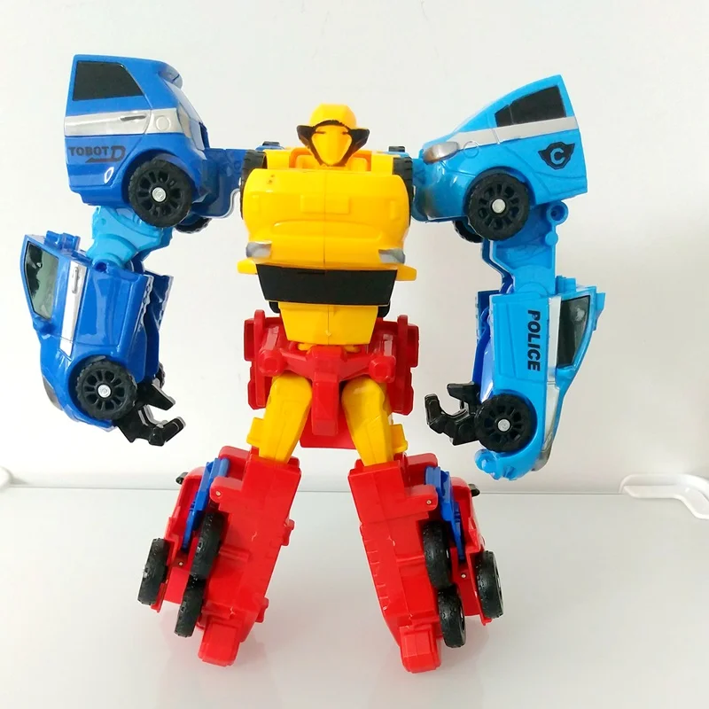 

Tobot 4 In 1 Transformation Robot Toys Two Colors Tobot Robots 4 cars Merge Deformation Action Figure Models Oyuncak For Kids