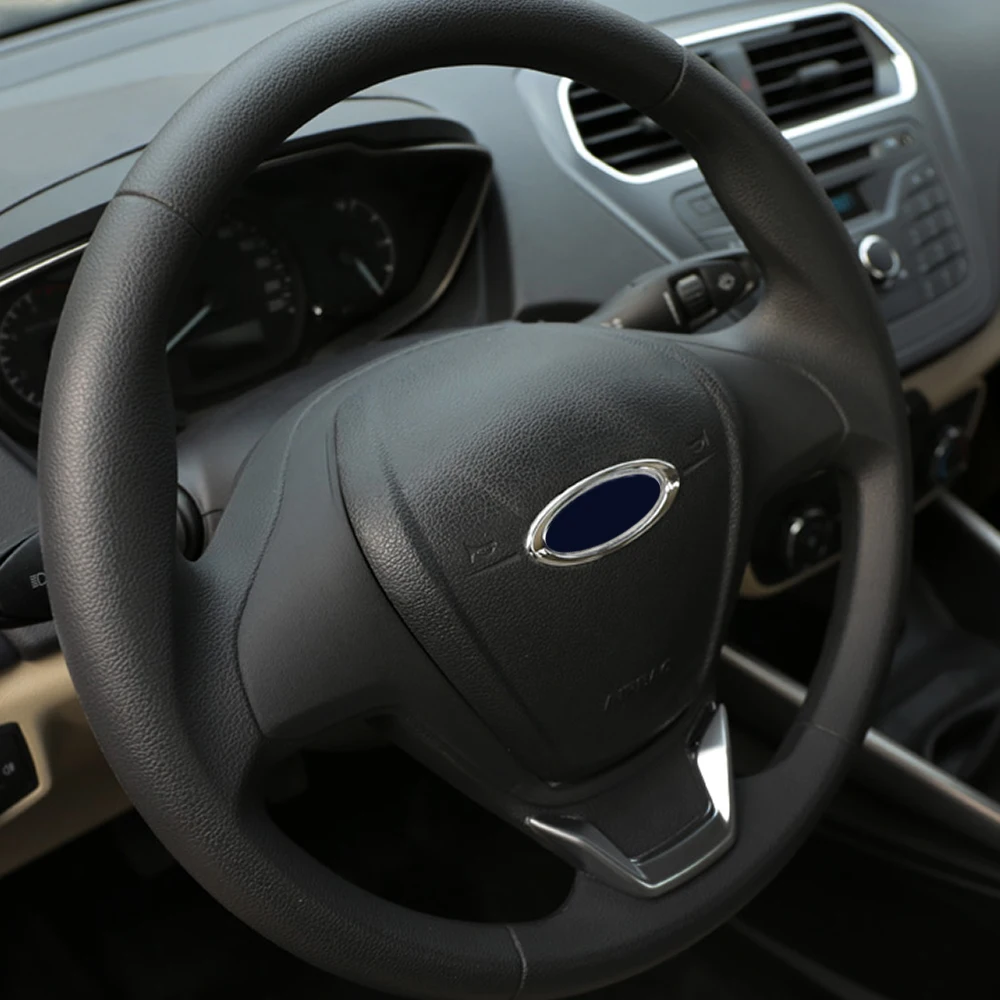 Хромированная накладка на руль из АБС пластика кольцо с логотипом для Ford Focus 2 3 MK2