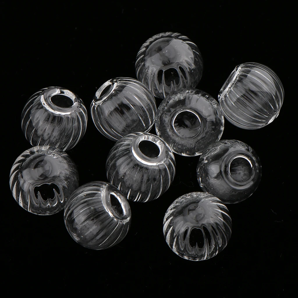 10 Pieces Clear Pumpkin Glass Globe Ball Bottle Wishing Charm Pendant DIY Jewelry Making 