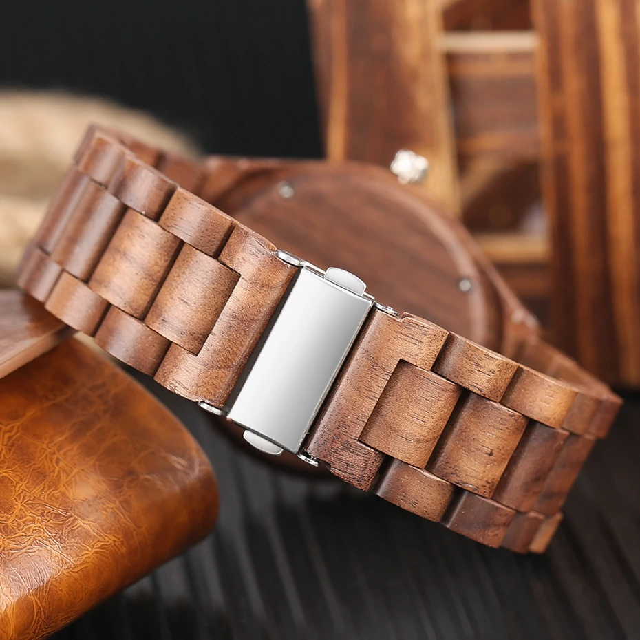Creative Wooden Watch for Men Unique Design Top Brand Luxury Full Ebony Wood Quartz Bangle BlackCoffee Dial Women Novel Clocks 2017 Christmas Gifts (23)