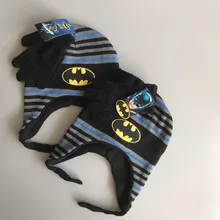 Хэллоуин для маленьких мальчиков; зимняя хлопковая шапка с Бэтменом; наборы с перчатками для детей; вязаная шапка с человеком-пауком