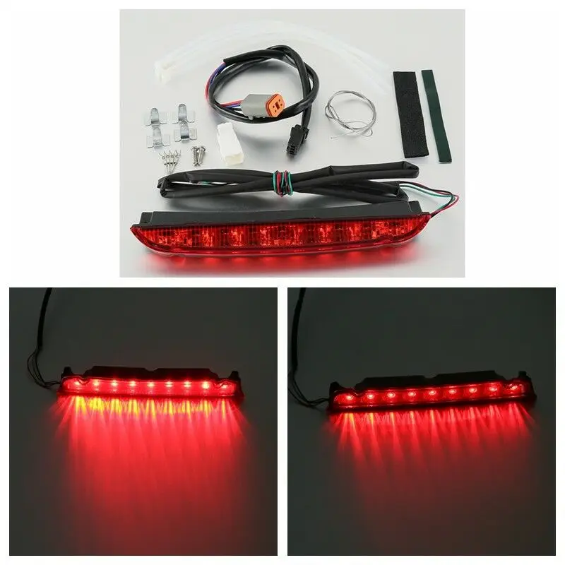

ABS Air Wing Luggage Rack Tail Brake Light LED For Harley 1993-2013 Touring Electra Street Road King Glide