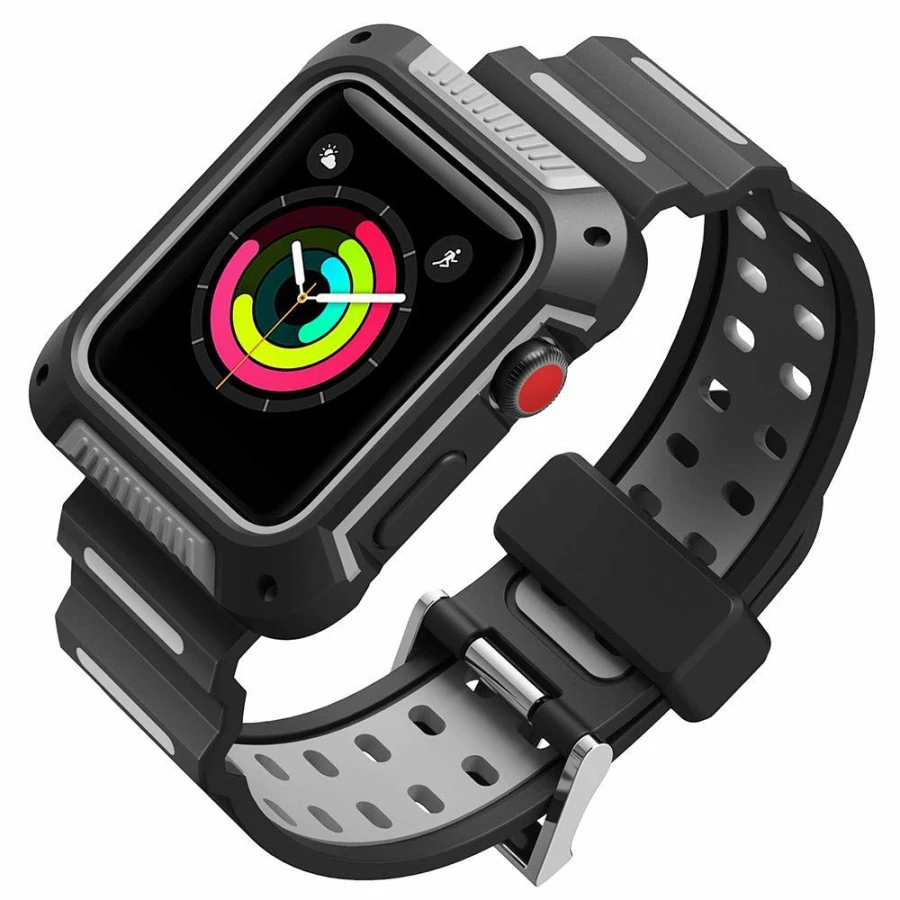 

Watch Case + Strap Replacement Sport Band for Apple Watch Bands 4 40mm 44mm iWatch Series 4 Bracelet Wrist Soft Silicone band