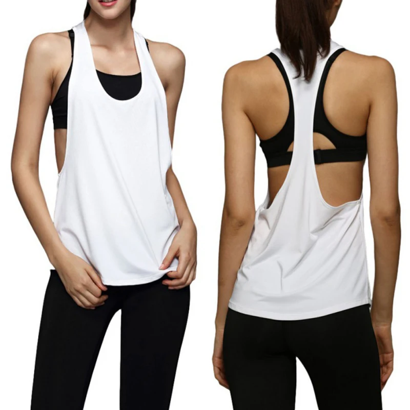 Women Vest Workout Tank Top T-shirt Sport Gym Wear Fitness Yoga Tank Shirt M511 
