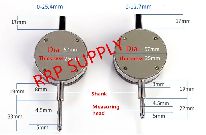 0-12,7 мм цифровой индикатор циферблата, разрешение: 0,001 мм, экономичный тип