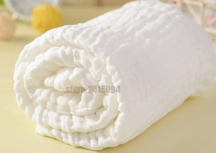 100% хлопок супер мягкие детское постельное белье для новорожденных Детское одеяло 110*115 см белый марли Для ванной Полотенца