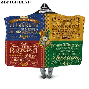 

Hogwarts School of Witchcraft and Wizardry Hooded Blanket for Adults Sherpa Fleece Print Wearable Throw Blanket Bedding 2019