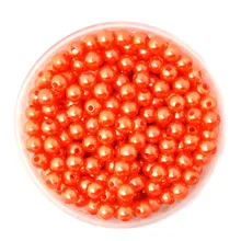 Round Aproximadamente 1000 pçs/lote 6 Cor Laranja três milímetros de Diâmetro. Imitação de pérolas de plástico por atacado para fazer jóias CN-BSG01-02ORR