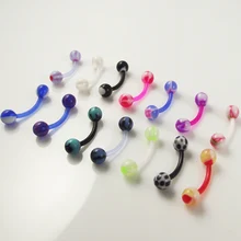 5 шт./лот 16 г 1,2 мм Мягкие биопластиковые кольца для бровей Кольца для глаз трагус серьги шар шип для бровей кольцо пирсинг ювелирные изделия