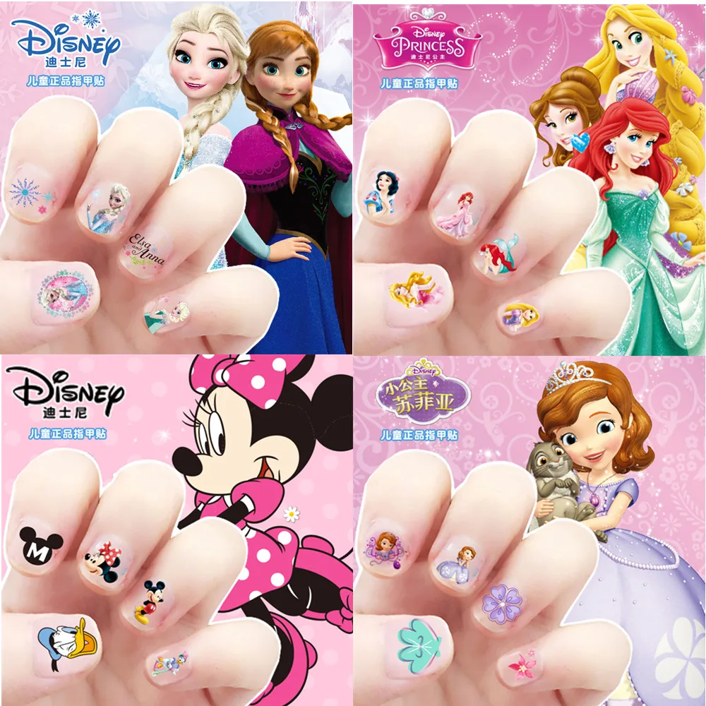 

30 pieces Disney Frozen elsa Anna Makeup happy birthday kids Toy Nail Sticker Toy Princess Sophia Minnie girl sticker baby gift