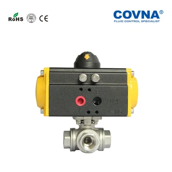 

ANSI DN100 Thread Pneumatic Ball Valve NPT Thread 3 Ways Pneumatic Valve