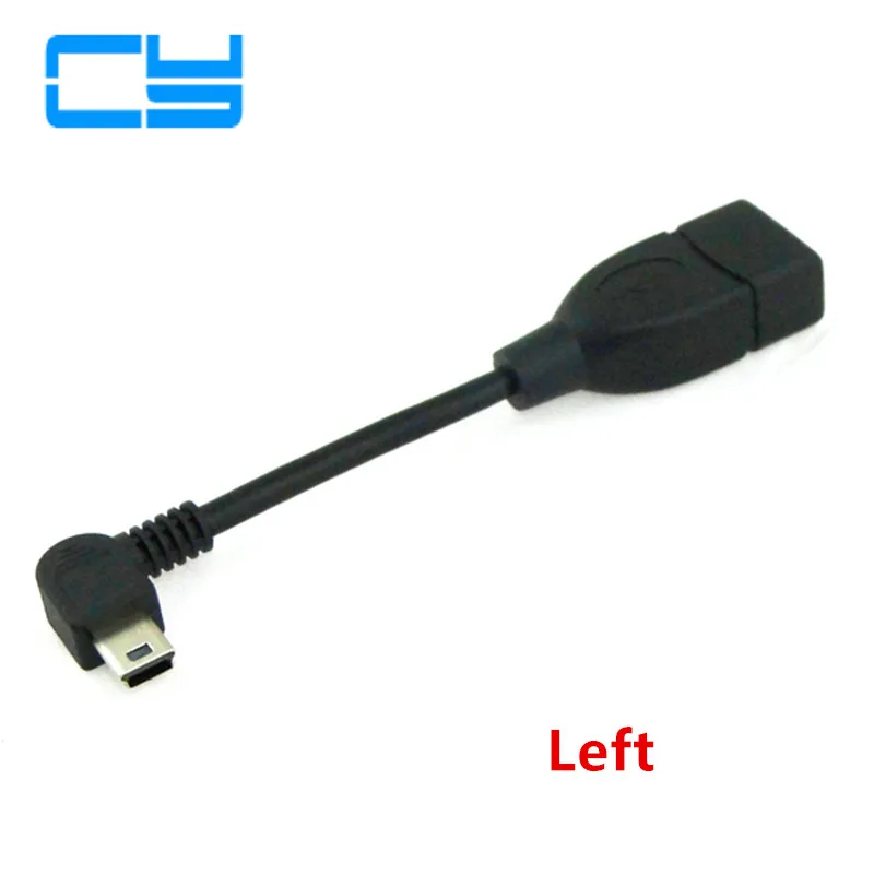 90 Degree Up & Down Angled Mini USB Type B to USB Female OTG Cable 10cm 50cm short mini usb otg cable For Car Audio DVD GPS