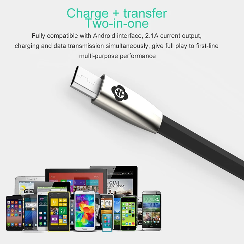 مايكرو كابل usb لسامسونج ، TOTU سريع شحن الزنك سبائك مايكرو كابل يو اس بي ل Xiaomi هواوي شاحن هاتف محمول يعمل بنظام تشغيل أندرويد كابل الشاحن
