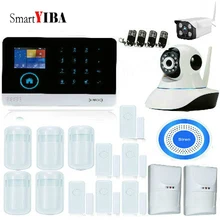 SmartYIBA Wireless WIFI GSM Home Intruder Security System Alarm Wireless Siren Outdoor IP Camera Pet Friendly Immune Detector