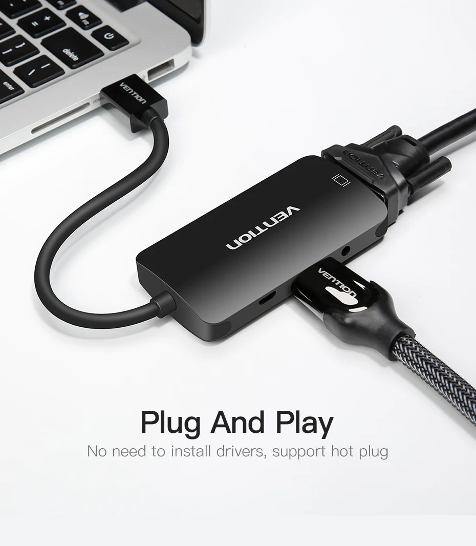 Vention HDMI to HDMI VGA Adapter for PS4 TV Box Raspberry pi 3 4K HDMI Splitter Digital Video Audio Converter HDMI VGA Cable