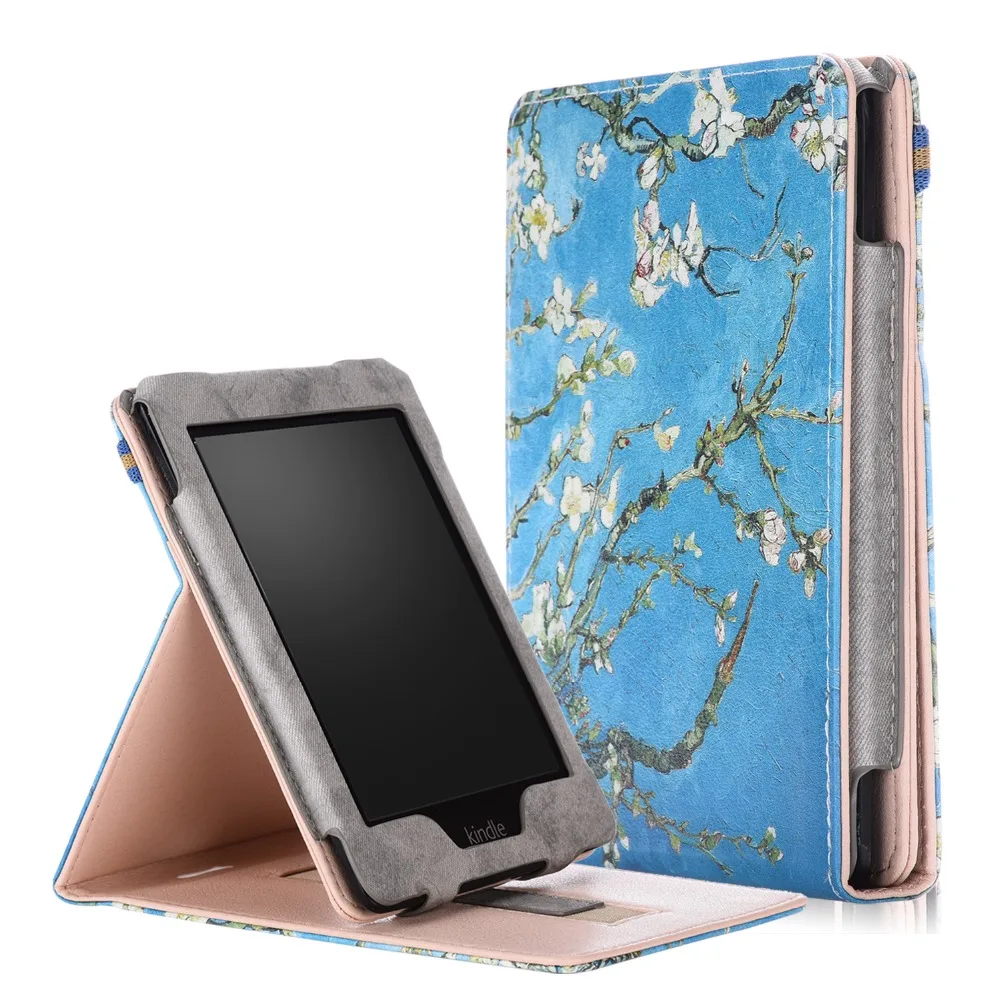 Kindle Paperwhite 1 2 3 Case, Slim Fit Vertical Multi Viewing Stand PU Leather Cover for Amazon