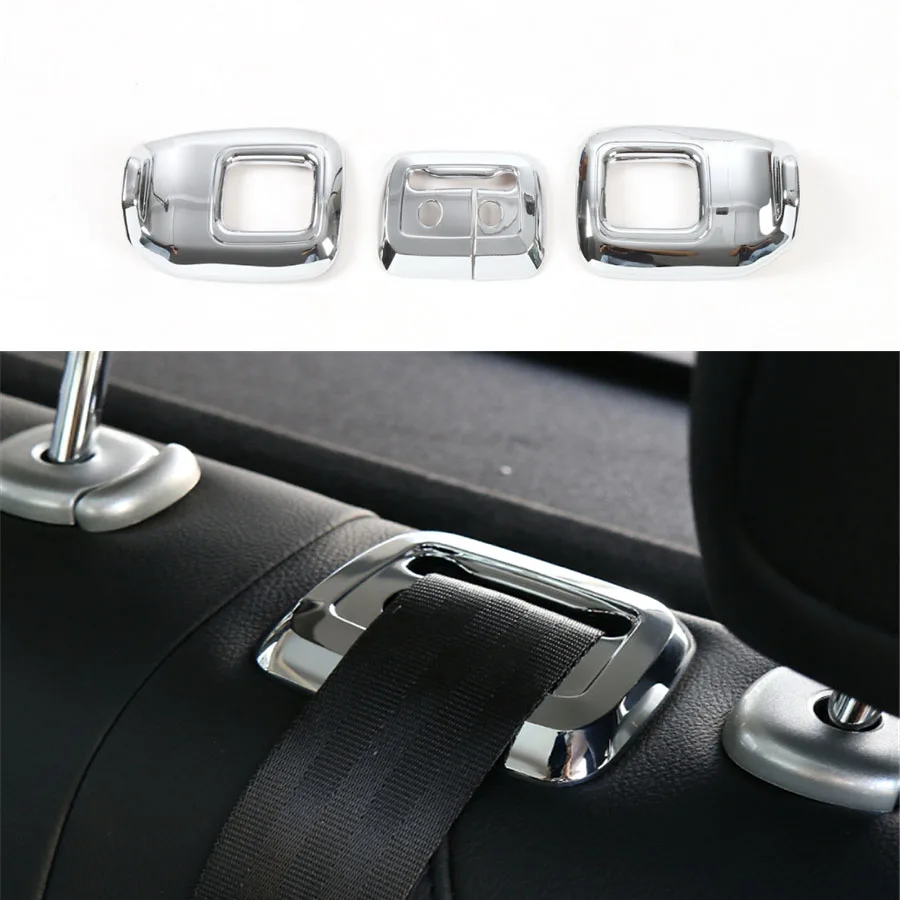 Us 16 57 7 Off Yaquicka For Jeep Renegade 2015 2016 3pcs Interior Car Rear Back Row Passenger Backrest Seats Belt Button Decorative Trim Cover In