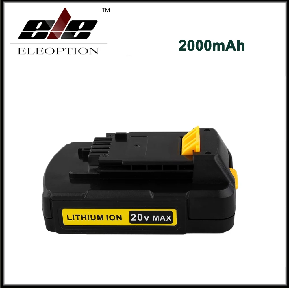 Литий ионный аккумулятор Eleoption 20 в макс. 2000 мАч для электроинструментов Stanley