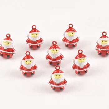 

5pcs Santa Claus Charms Cartoon Jingle Bells Christmas Decoration Gift Wholesale for Wind bell making 18mm YKL0697x