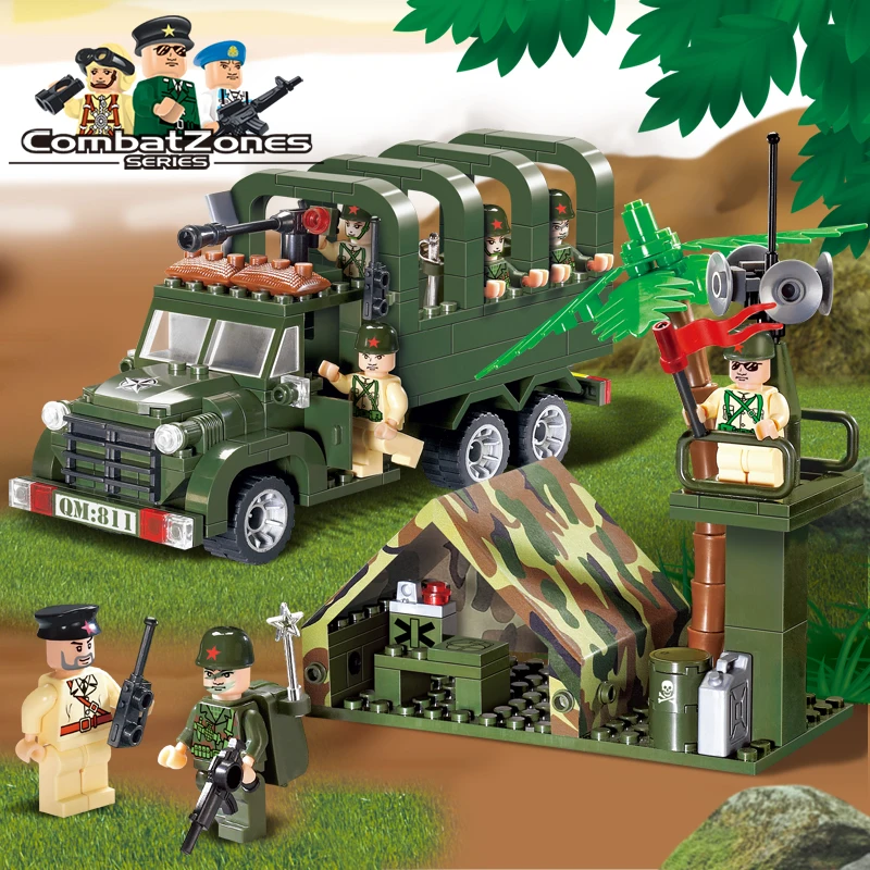 

Enlighten Military Educational Building Blocks Toys For Children Kids Gifts Army Truck Car Compatible With Legoe