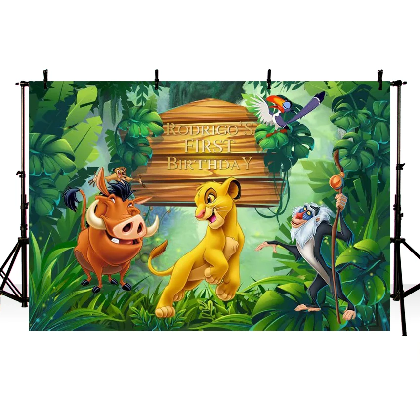 

MEHOFOTO Background Photography Forest Cartoon Lion King Backdrop Boys 1st Birthday Party Photo Backdrop Photo Studio Prop