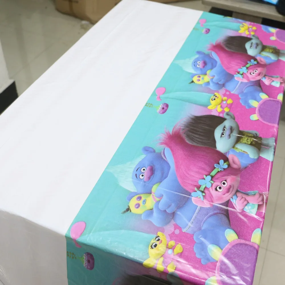 1pcs Trolls Theme Birthday Party Decoration Disposable Table Cloth