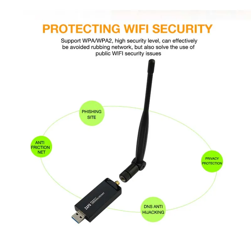 ZAPO Bluetooth 4,1 добавить 5 ГГц WiFi беспроводной AC USB 3,0 LAN 1200 адаптер Mbps Высокая Антенна Сеть карта для всех Windows Linux системы